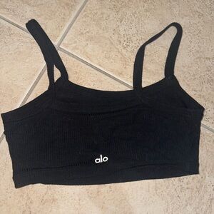 Alo cropped ribbed tank with built in bra